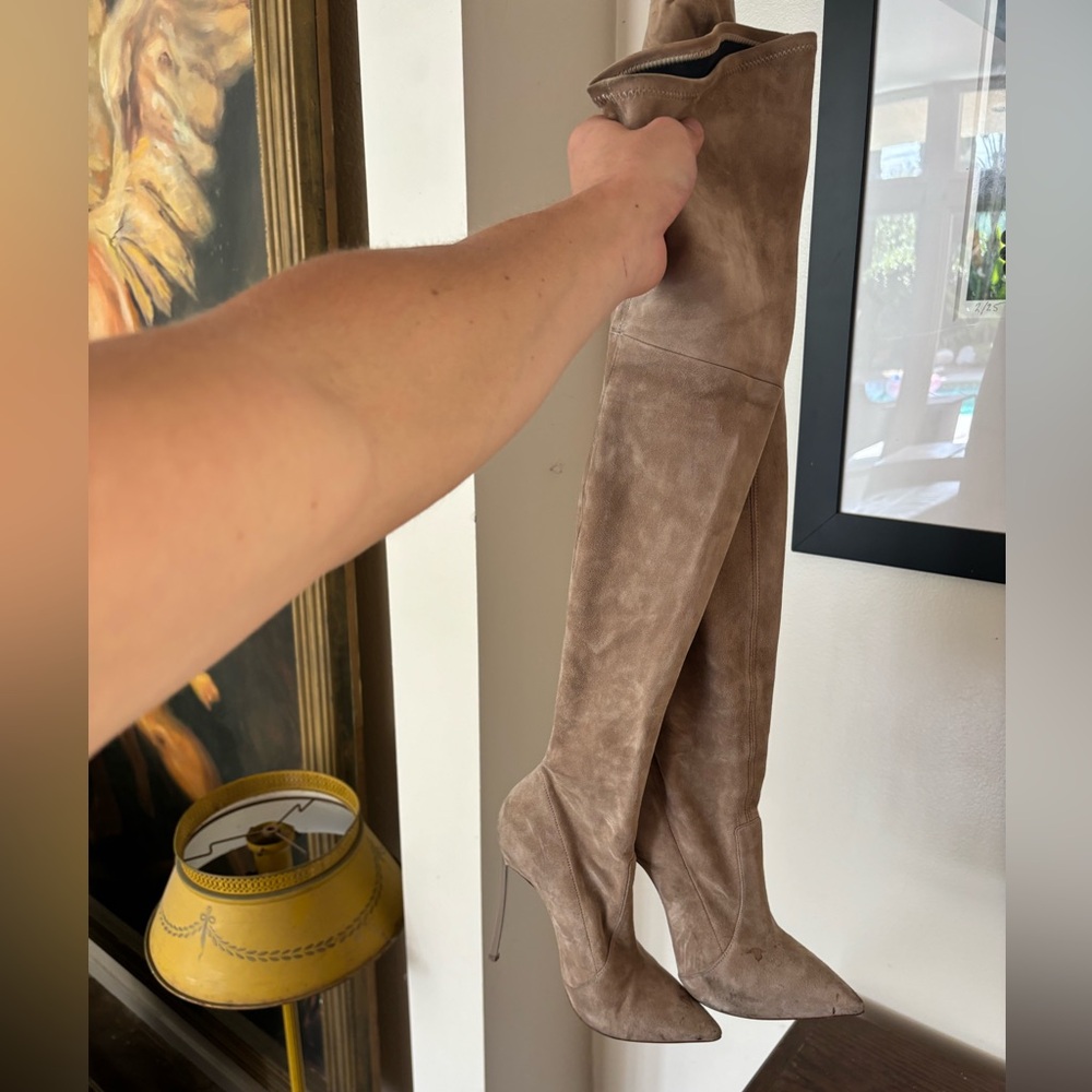 Casadei Suade Heels Over the Knee